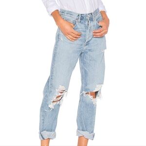 90's Mid Rise Loose Fit Jeans in Fall Out